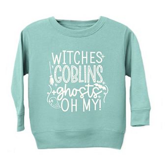 Witches Goblins Ghosts Raised Print Toddler Graphic Sweatshirt