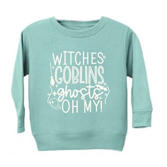 Witches Goblins Ghosts Raised Print Toddler Graphic Sweatshirt