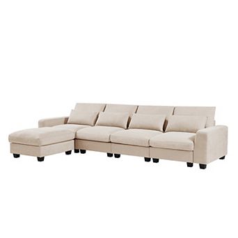 Modern Large L-shape Feather Filled Sectional Sofa