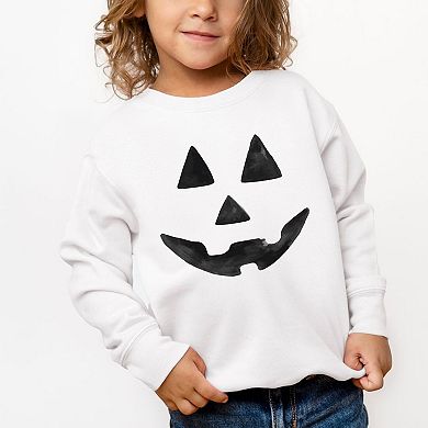 Watercolor Jack-o-lantern Face Toddler Graphic Sweatshirt