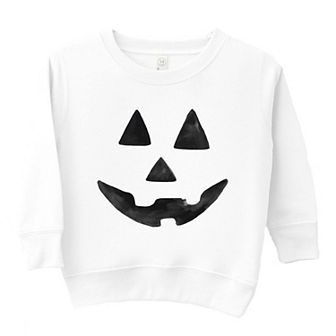 Watercolor Jack-o-lantern Face Toddler Graphic Sweatshirt