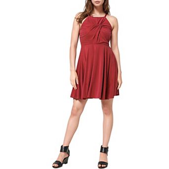 Halter Neck Gathered Front Dress