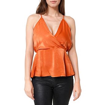 Wrap Front Washed Satin Camisole
