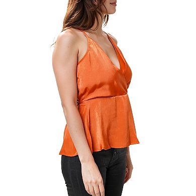 Wrap Front Washed Satin Camisole