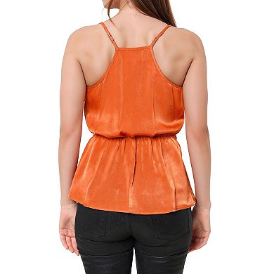 Wrap Front Washed Satin Camisole