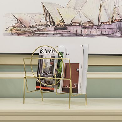 Metal Modern Decorative Floor Magazine Book Rack Storage Holder