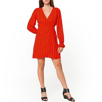 Smocked Bell Sleeve Wrap Dress