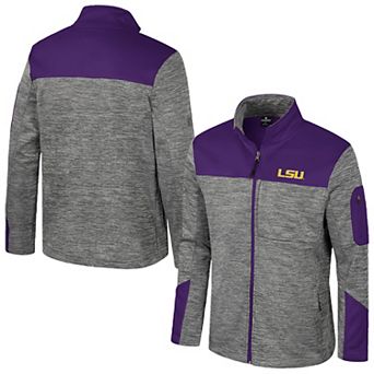 Men's Colosseum Gray/Purple LSU Tigers Guard Full-Zip Jacket