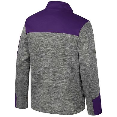 Men's Colosseum Gray/Purple LSU Tigers Guard Full-Zip Jacket