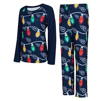 Women's Concepts Sport Navy Tennessee Titans Garland Knit Raglan Long Sleeve T-Shirt & Pants Set