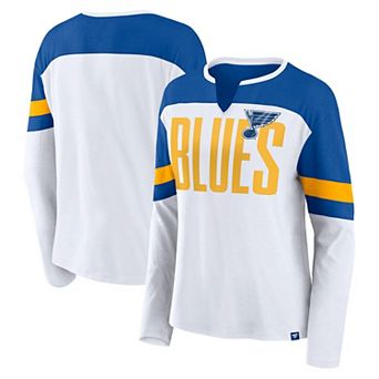 Women's Fanatics White St. Louis Blues Frozen Long Sleeve Notch Neck T-Shirt