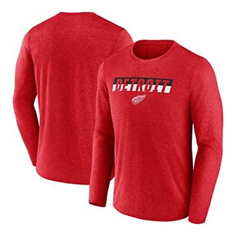 Men's Fanatics Heather Red Detroit Red Wings Transition Long Sleeve T-Shirt