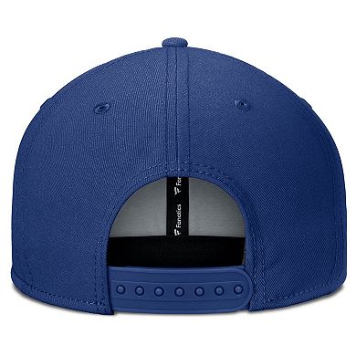 Men's Fanatics Blue Toronto Maple Leafs Fundamental Gino Stack Text Snapback Hat