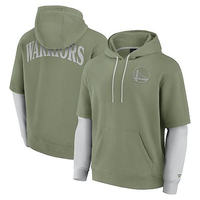 Men's Fanatics Olive Golden State Warriors Elements Sleek Pullover Hoodie