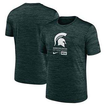 Men's Nike Green Michigan State Spartans Campus Center Block Velocity Performance T-Shirt