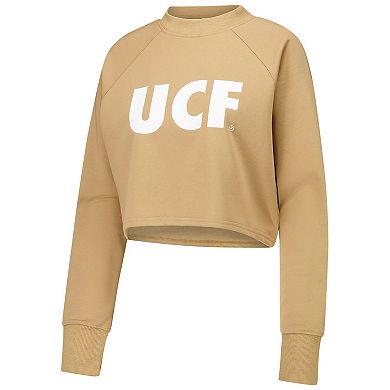 Women's Tan UCF Knights Raglan Cropped Sweatshirt & Sweatpants Set