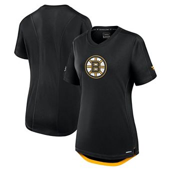 Women's Fanatics Black Boston Bruins Authentic Pro Rink Tech T-Shirt