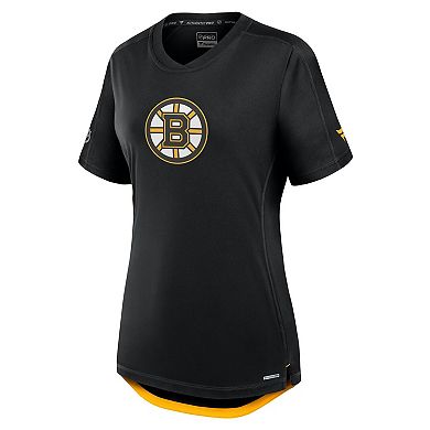 Women's Fanatics Black Boston Bruins Authentic Pro Rink Tech T-Shirt