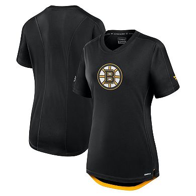 Women's Fanatics Black Boston Bruins Authentic Pro Rink Tech T-Shirt
