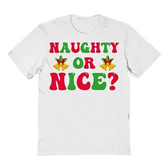 Men's Naughty Or Nice Christmas Graphic Tee