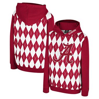 Youth Colosseum Crimson Alabama Crimson Tide Argyle The Dealio Pullover Hoodie