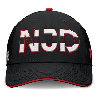 Men's Fanatics Black/Red New Jersey Devils Authentic Pro Rink Team Code Flex Hat