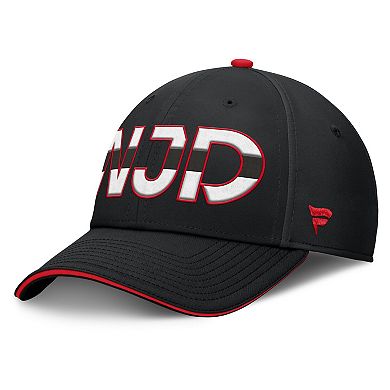 Men's Fanatics Black/Red New Jersey Devils Authentic Pro Rink Team Code Flex Hat