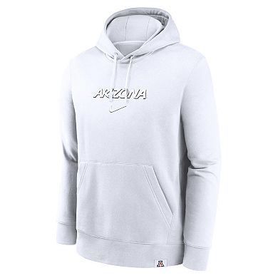 Men's Nike White Arizona Wildcats Statement Wordmark Lockup Pullover Hoodie
