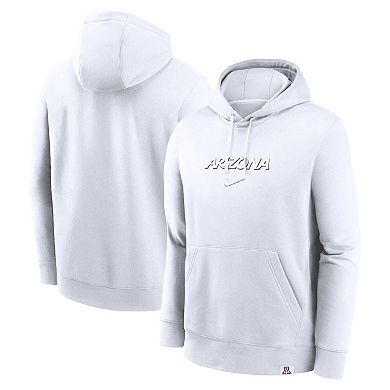 Men's Nike White Arizona Wildcats Statement Wordmark Lockup Pullover Hoodie