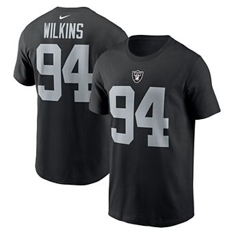 Men's Nike Christian Wilkins Black Las Vegas Raiders Player Name & Number T-Shirt