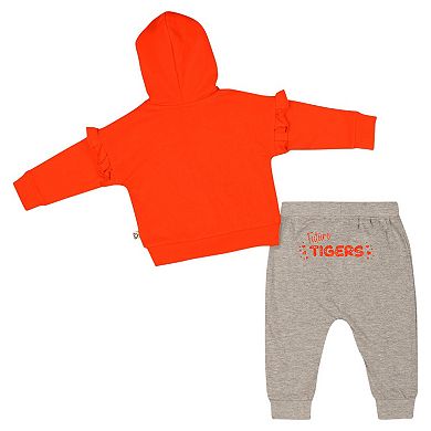 Girls Infant Colosseum Orange Clemson Tigers Patches Fleece Pullover Hoodie and Pants Set