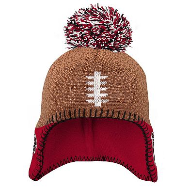 Preschool Brown Atlanta Falcons Football Head Knit Hat with Pom