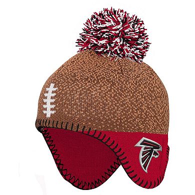 Preschool Brown Atlanta Falcons Football Head Knit Hat with Pom
