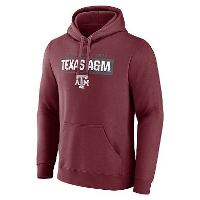 Men's Fanatics Maroon Texas A&M Aggies Iconic Fleece Down The Field Pullover Hoodie