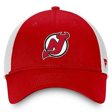 Men's Fanatics Red/White New Jersey Devils Slouch Core Primary Logo Trucker Adjustable Hat