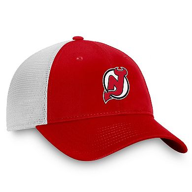 Men's Fanatics Red/White New Jersey Devils Slouch Core Primary Logo Trucker Adjustable Hat
