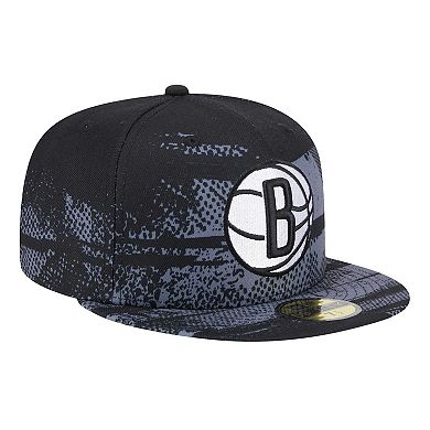 Men's New Era Black Brooklyn Nets Tip-Off 59FIFTY Fitted Hat