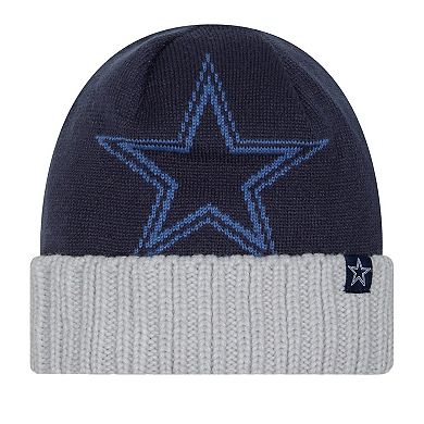Men's New Era Navy/Gray Dallas Cowboys Oversize Cuffed Knit Hat
