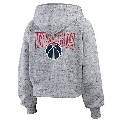 Women's WEAR by Erin Andrews Heather Gray Washington Wizards Speckled Radiator Full-Zip Hoodie