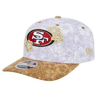 Men's New Era White/Gold White Floral 9SEVENTY Stretch-Snap Hat
