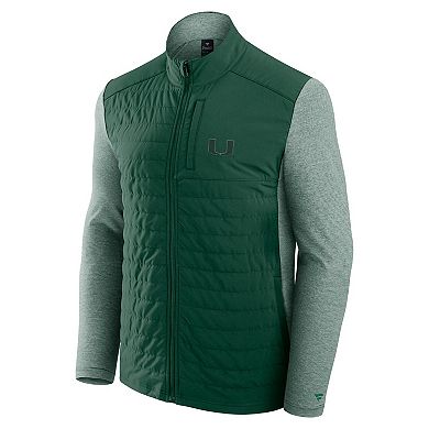 Men's Fanatics Green Miami Hurricanes Tonal Primary Logo Full-Zip Jacket