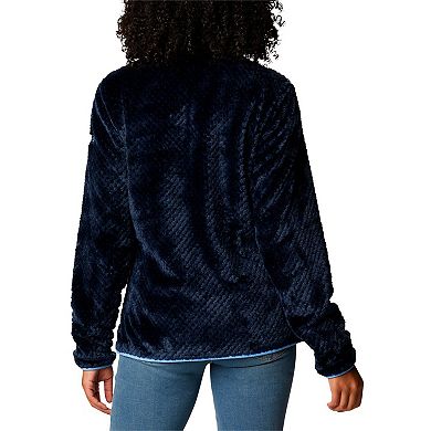 Women's Columbia Navy North Carolina Tar Heels Fireside II Sherpa Full-Zip Jacket