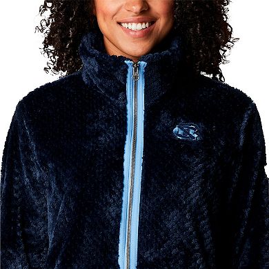 Women's Columbia Navy North Carolina Tar Heels Fireside II Sherpa Full-Zip Jacket