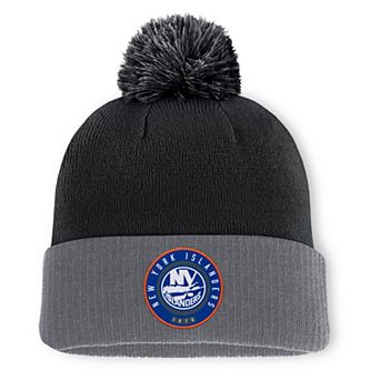 Men's Fanatics Black New York Islanders Cuffed Knit Hat with Pom