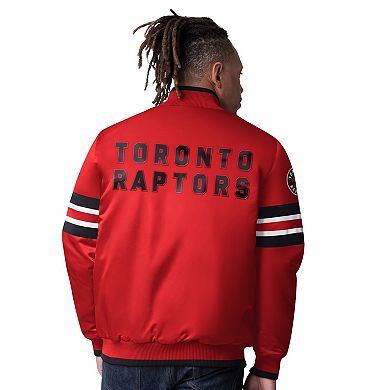Men's Starter Red Toronto Raptors Scout Varsity Satin Full-Snap Jacket