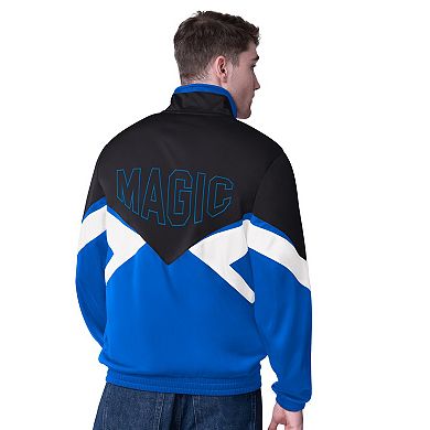 Men's Starter Black/Blue Orlando Magic Rush Applique Full-Zip Track Jacket
