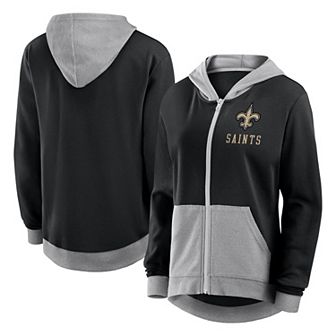Women's Black New Orleans Saints Hit It French Terry Full-Zip Hoodie