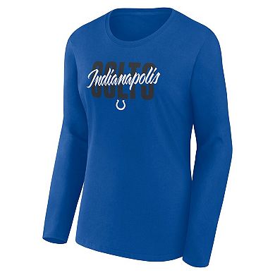 Women's Royal Indianapolis Colts Grip Long Sleeve T-Shirt