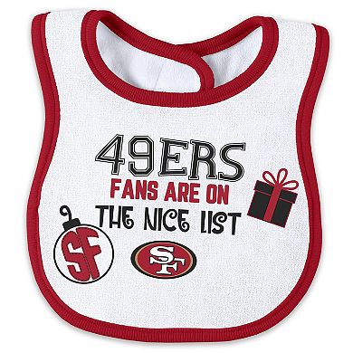 Newborn & Infant WEAR by Erin Andrews San Francisco 49ers Allover Print Full-Zip Sleeper & Bib Set