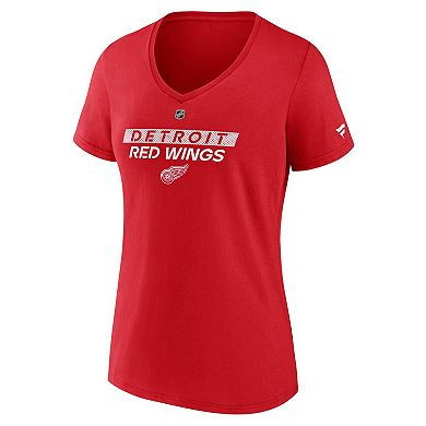 Women's Fanatics Red Detroit Red Wings Authentic Pro Core Primary V-Neck T-Shirt